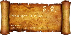 Prediger Ulrika névjegykártya